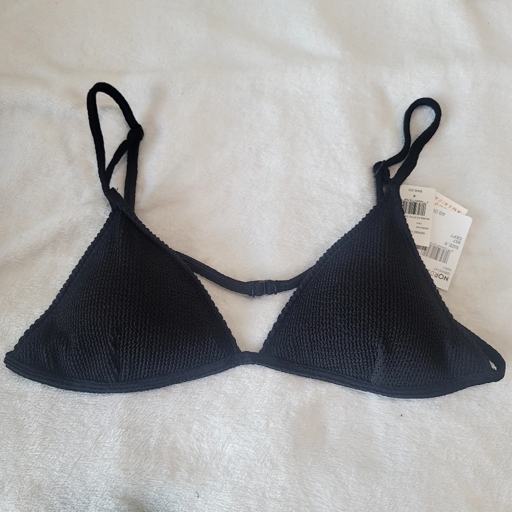 Good American Always Fits Perfect Bikini Top in Black size 6